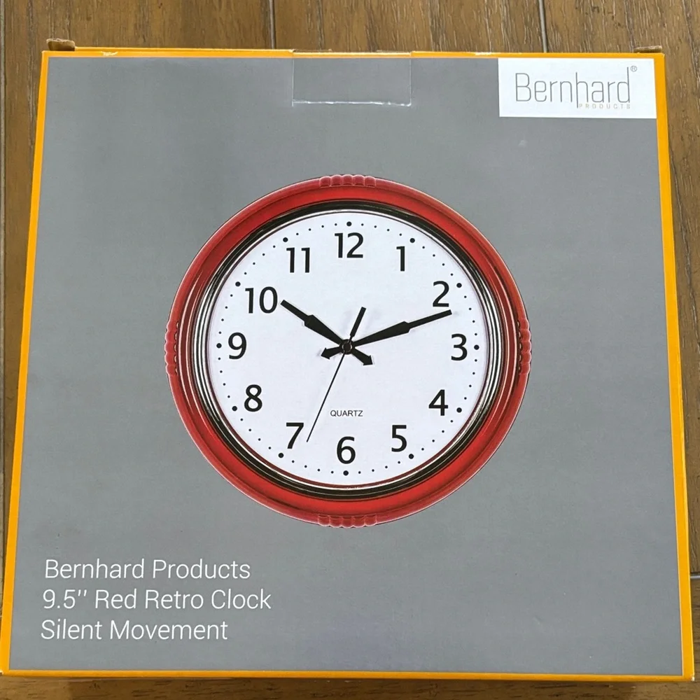 Red Vintage Style Wall Clock